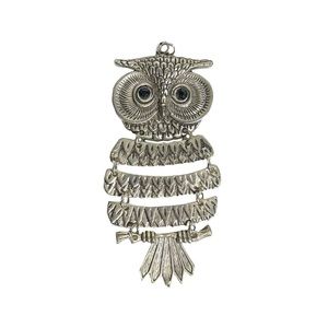 Boho Owl Silver Pendant